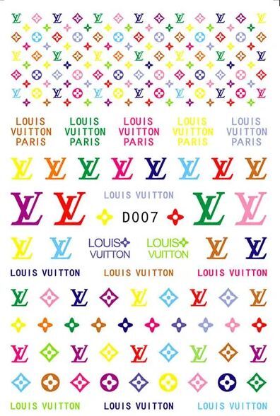 CD And LV Brand Gold Nail Art Sticker Sheets - Nail Supplies Mumbai