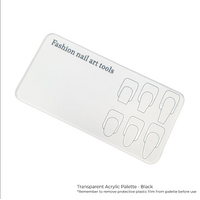 Transparent Acrylic Palette to Practice Gel Polish or Art - Black