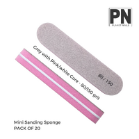 Mini Sanding Sponge - Grey with Pink/white Core - 80/150 grit - Pack of 20