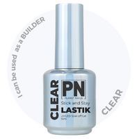 15ml - CLEAR LASTIK - Stick And Stay BIAB - Soak Off UV/Led Gel 