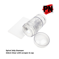 Spiral Jelly Stamper - 3.8cm Clear with scraper &amp; cap