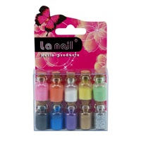 La Nail - 10 Bottles - Pigment/Glitter - Assorted Colours (Na107)