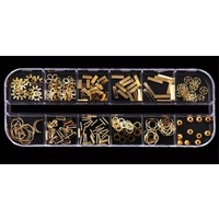 Gold Metal Shapes in a Gem Case - 12