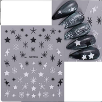 Nail Art Sticker - Black and White - SWT036