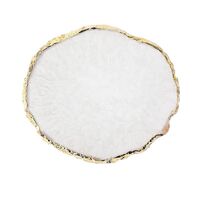 White Resin Palette with Gold Edge