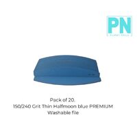 150/240 Grit - Blue Halfmoon Premium Washable - Black Core - THIN file - Pack of 20