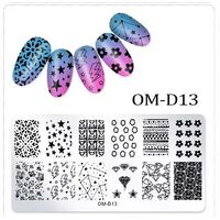 Metal Stamping Plate - OMD13 - Diamonds and Stars