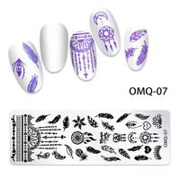 Metal Stamping Plate - OMQ07 - Feathery Magic