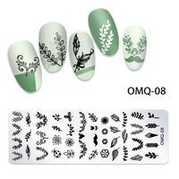 Metal Stamping Plate - OMQ08 - Leafy Flower