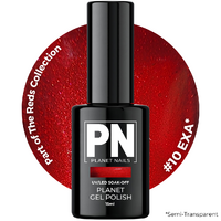 Planet Gel Polish – P010 EXA (Red/Shimmer) – HEMA Free UV/LED Soak Off, 15ml