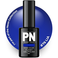 Planet Gel Polish – P076 LIA (Blue/Neon) – HEMA Free UV/LED Soak Off, 15ml