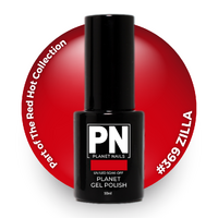 Planet Gel Polish – P369 ZILLA (red) – HEMA Free UV/LED Soak Off, 15ml
