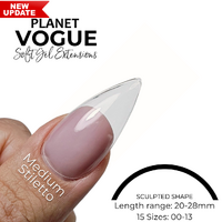 Planet Vogue Stiletto Medium Soft Gel Extensions - 600 Pack - NEW UPDATE