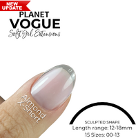 2 BAG SPECIAL.  Planet Vogue Almond X-Short Soft Gel Extensions - 600 Pack