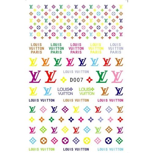 white lv stickers for nails